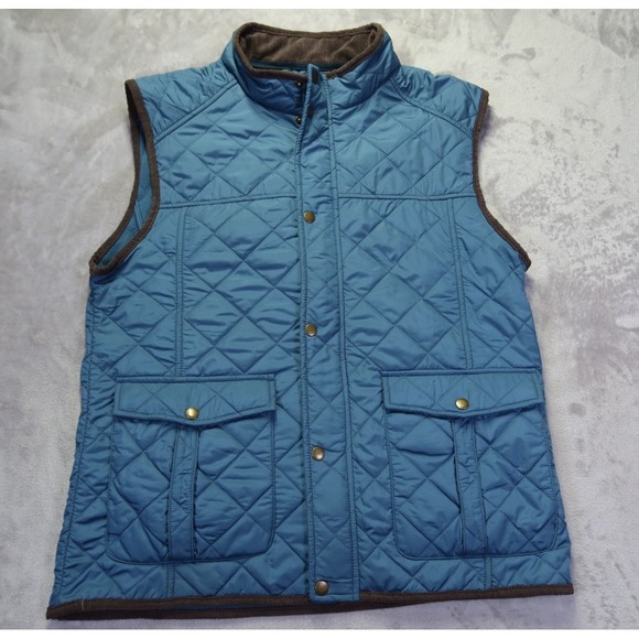 Fish Hippie Other - Fish Hippie Blue Browder Vest Men's L Quilted Full Zip Lined Corduroy Collar